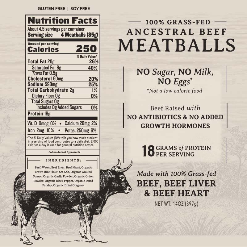 Grass Fed Beef Ancestral Blend Classic Meatballs - Image 4