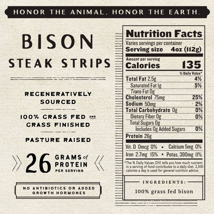 Grass Fed Bison Steak Strips - Image 4