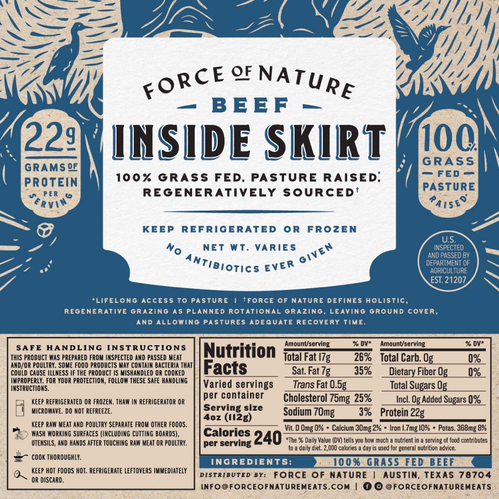 Grass Fed Beef Inside Skirt Steak - Image 4