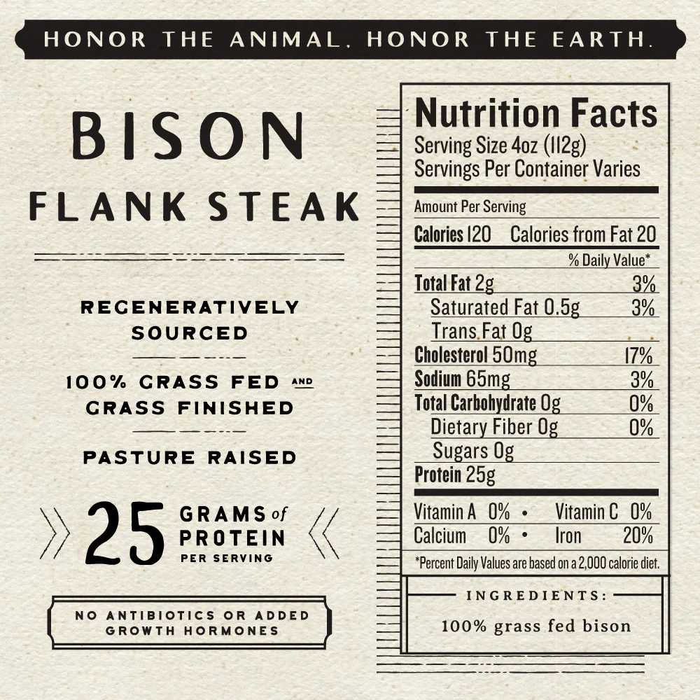 Grass Fed Bison Flank Steak - Image 4